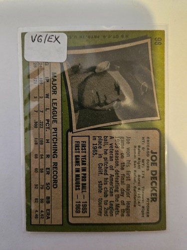 1971 TOPPS JOE DECKER #98 VG/EX COMBINED SHIPPING - Picture 2 of 2