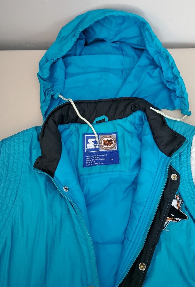 Vintage San Jose Sharks Starter Puffer Jacket 90s Mens Large Vintage San Jose Sharks Starter Puffer Jacket 90s Mens Large