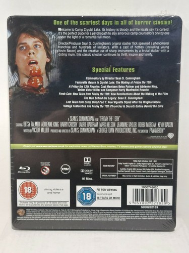 Friday The 13th Blu Ray Steelbook 1980 Sean S. Cunningham, All Region BRAND NEW! - Picture 2 of 2