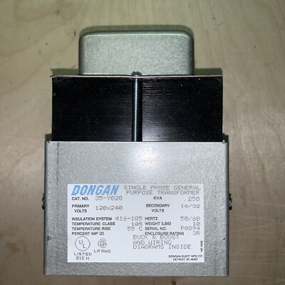 DONGAN 35-Y020 SER. P684 240V (OPEN BOX) Single Phase General Purpose Transf.