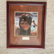 Norman Rockwell "BOTTOM OF THE SIXTH" Framed Print 24in x 20in Sports Bar Decor