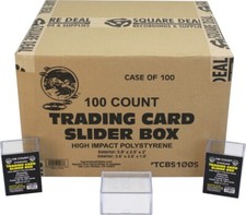 (100) TCBS100S Trading Card Slider Boxes Ultimate Protection Crystal Clear NEW