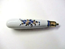Isco Hand Painted Floral Porcelain Handle For Silent Butler Cobalt Blue Gold Vtg