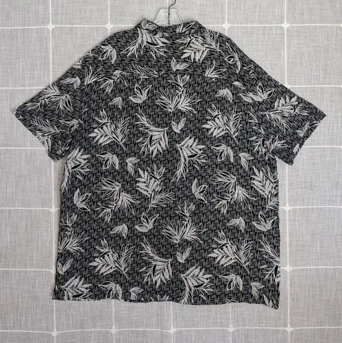 Island Passport Shirt Mens 2XL Black Hawaiian Loop Collar Rayon Button Up Casual - Picture 4 of 16
