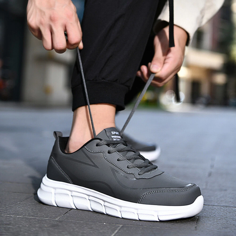 Mens Hiking Shoes Breathable PU Sports Sneakers for Spring Autumn