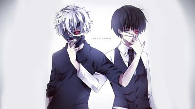 Anime black hair eyepatch kaneki ken red eyes short Custom Gaming Mat Desk