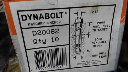 8 pcs masonry Raw expandable plugs anchor raw bolt: M16. DYNABOLT - Imagen 2 de 2