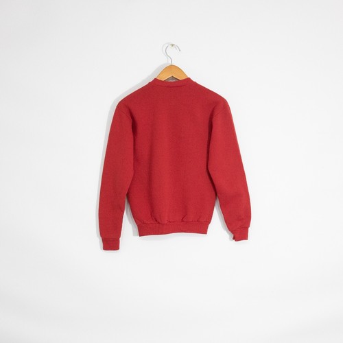Vintage 90s Kids Blank Sweatshirt Sz XL - Red Crewneck Sweater Faded USA - Picture 4 of 4