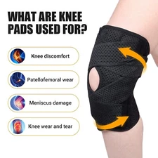Knee Brace Compression Sleeve Support Patella Adjustable Sports Joint Pain Relif
