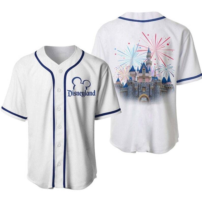Disneyland Castle Fireworks Baseball Jersey