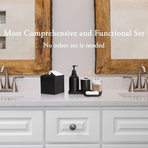 10 Piece Brown Bathroom Accessories Set with Trash Can, Toothbrush Holder - Picture 16 of 56