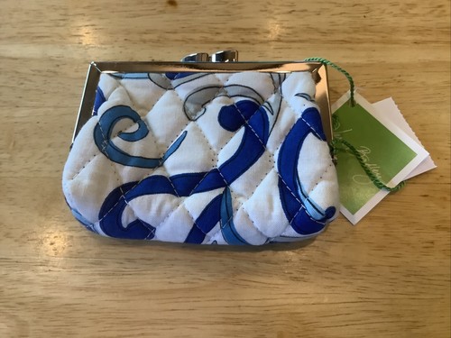 NWT~ Vera Bradley Mediterranean White Kiss Lock Change Purse - Picture 10 of 12