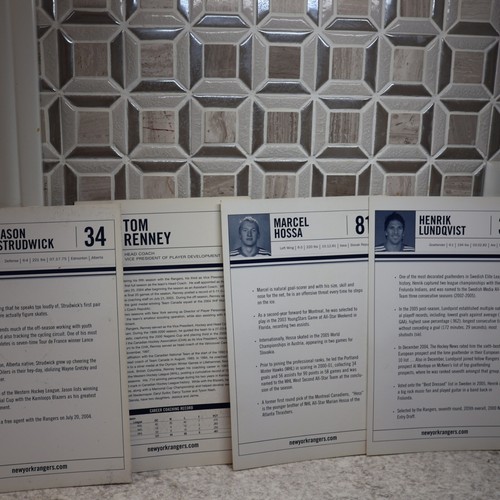 4 Different New York Rangers Oversized Cards VTG - Picture 5 of 10