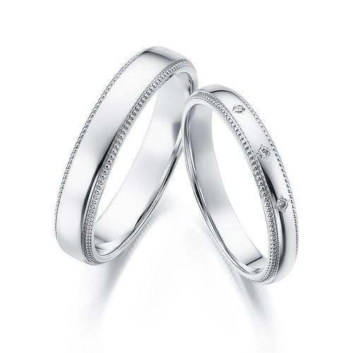 Fede Nuziale Uomo In Argento 925 Con Moissanite 2ct – Oro Bianco 14kt Sopra – Taglio Tondo