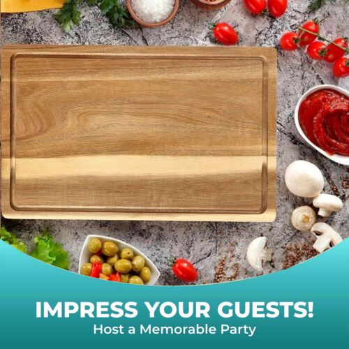 Wood Cutting Board for Kitchen Reversible Cutting Boards with Juice Groove Wo... - Picture 4 of 5