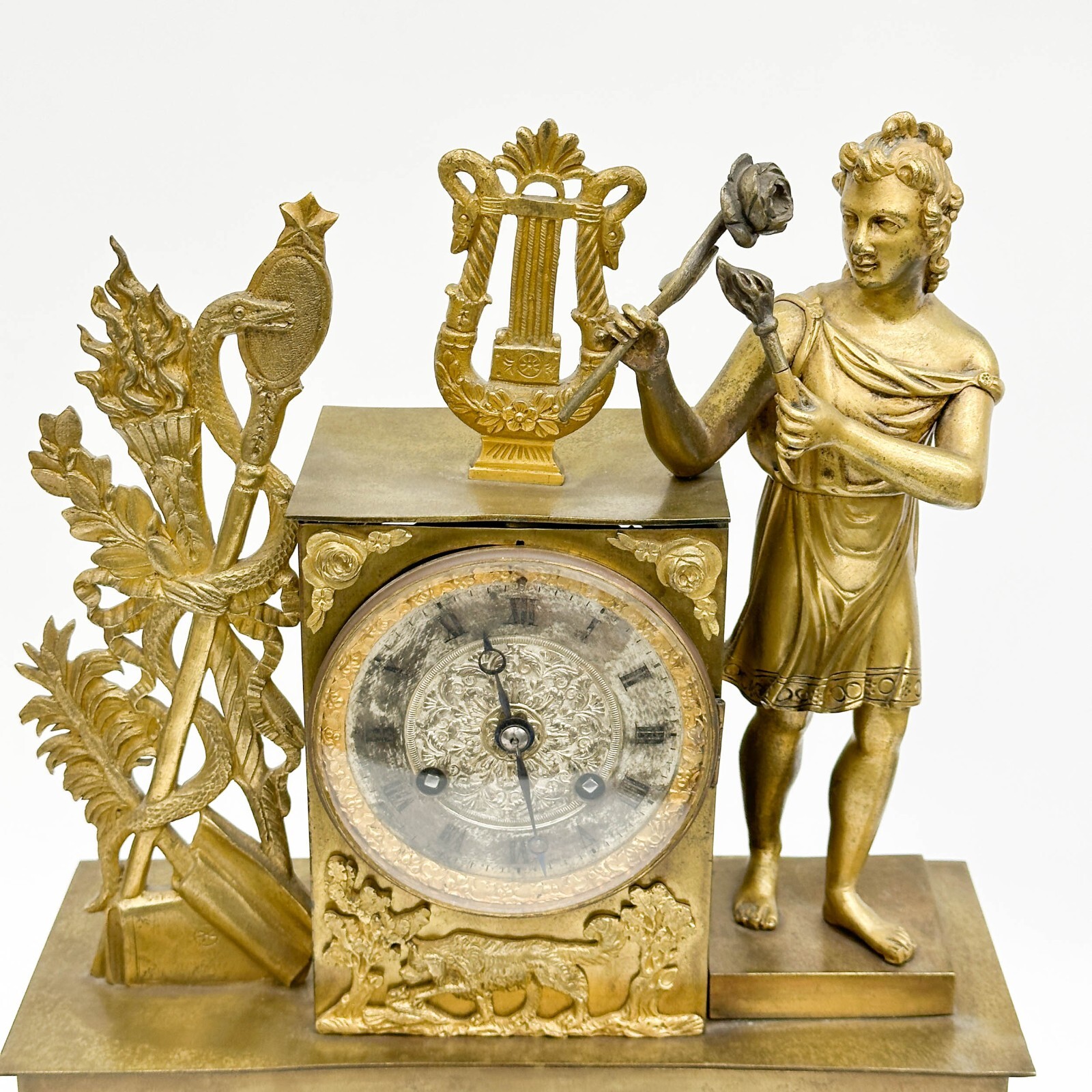 Clock Figure Body JLF French Gilt Bronze Figural Clock Classical Figure circa 1900 | eBay