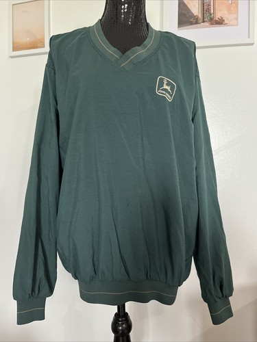 Veste snap up vintage Swingster John Deere collector homme nylon vert fabriquée aux États-Unis XL