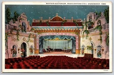 Shenandoah Iowa~KMA Radio Station~Mayfair Auditorium~1931 Linen Postcard