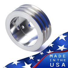 Billet Aluminum Corvette Crankshaft Pulley V-Belt 283 350 400 Crank SBC SWP AC