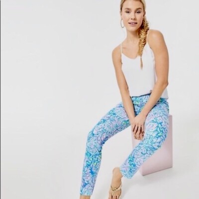 Lilly Pulitzer High Rise Knit Kelly Pant Size 6 In Full Bloom  display picture 1
