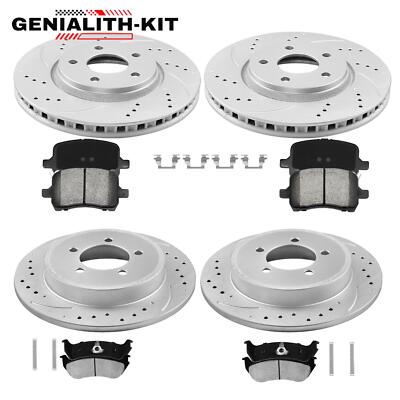 Front Rear Drilled Slotted Rotors Brake Pads for 2002-2005 Explorer Mountaineer