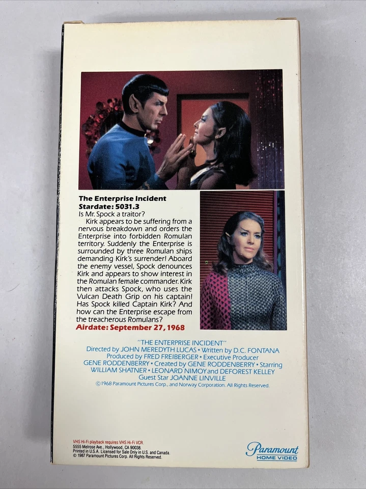 Star Trek: The Enterprise Incident vhs Foto 2 de 3