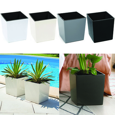 Blumenkübel Pflanzkübel Hochglanz Pflanzgefäß Einsatz Eckig 4 FARBEN 4