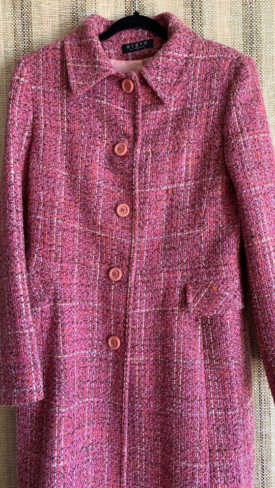 Gabardina Steve by Searle tejida de lana en Italia rosa talla 10 ropa para mujer Foto 3 de 4