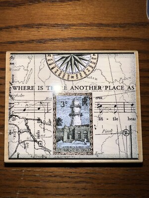 ANOTHER PLACE MAP COLLAGE COMPASS TRAVEL RUBBER STAMPS HERO ARTS K2400 CREAKYATT