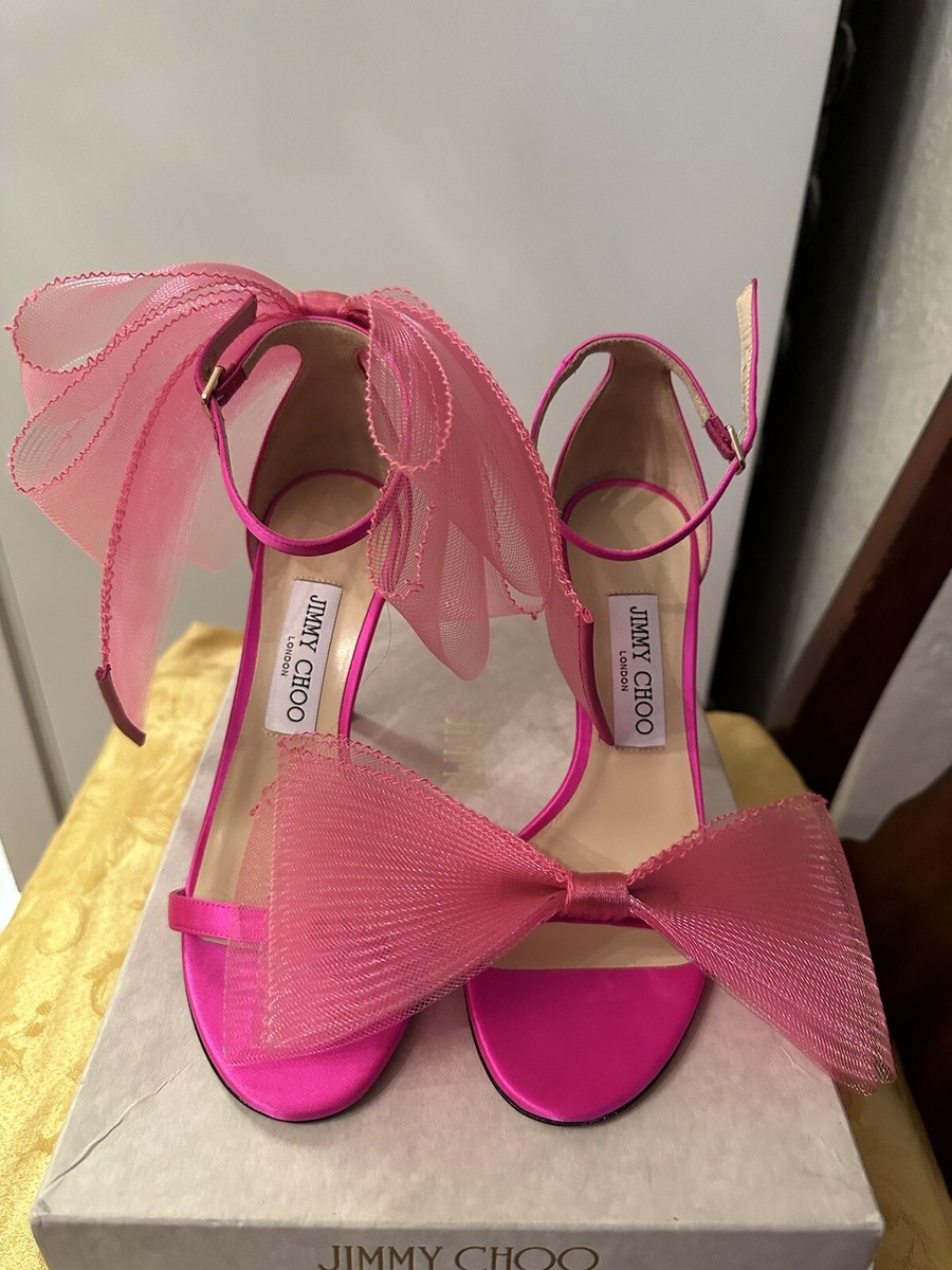 JIMMY CHOO ピンク スエード ハイヒール サイズ40 パール付き Ballet Pink パテントレザー・ポインテッドトゥ