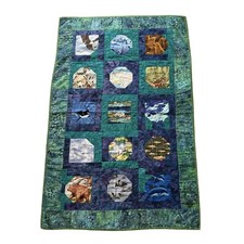Handmade Patchwork Crib Quilt Wildlife Animals Birds Fish Sea Life Cotton 36x54