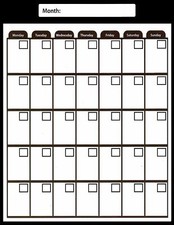 Magnetic Dry Erase Calendar - Full Sheet Magnetic  Black 