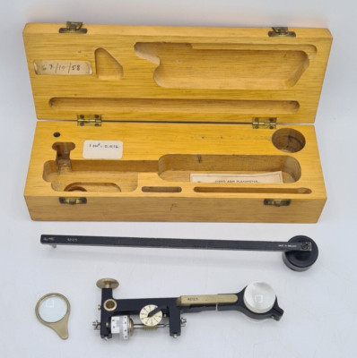Vintage Allbrit Fixed Arm Planimeter Ser No 42125 in Wood Box 1 Rev = 10 Sq Inch