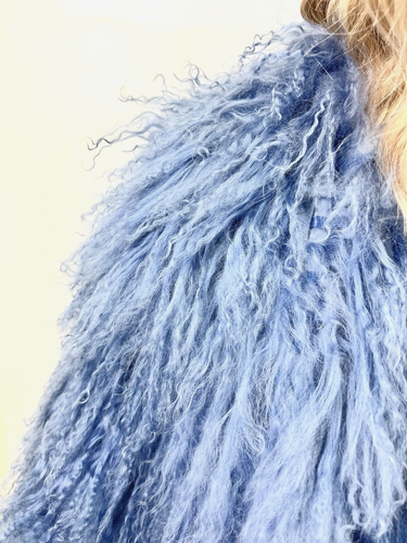 Women's Handmade Tibetan Sheep Fur Strap Sewing Cropped Fur Jacket OS Fits XS-XL - Picture 9 of 12