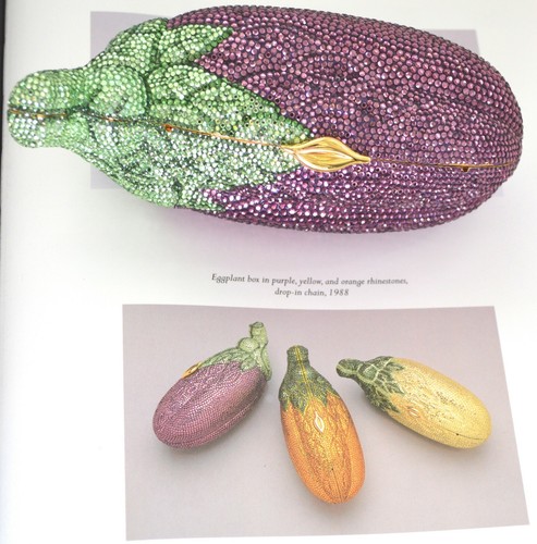 Borsa da sera Judith Leiber melanzana melanzana borsa cristallo oro viola - Foto 2 di 12