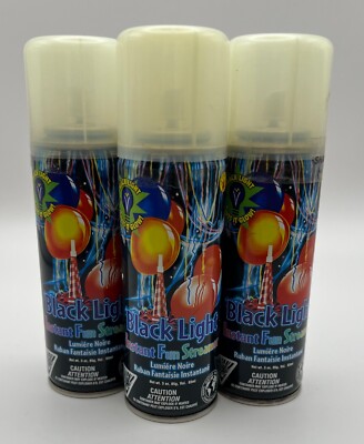 Rubies Black Light Instant Fun Spray String Streamers - Three Cans - 3 oz
