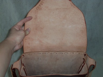 Sac Bandoulière Messager Vintage Cuir Marron - Motif Calendrier Solaire Aztèque/maya, Occasion Bon état
