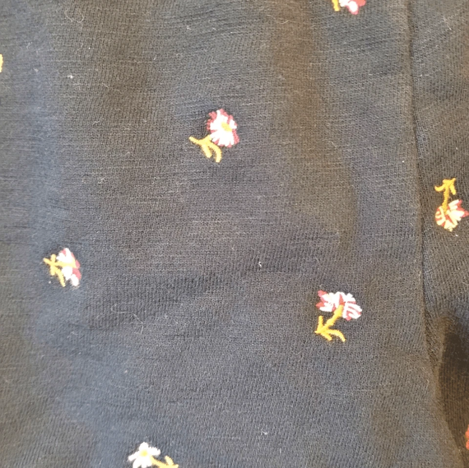 Pantalones Cortos para Sudar MWL Madewell Negros Bordados Dobladillo Curvo en Primavera Floral Talla S Foto 4 de 4