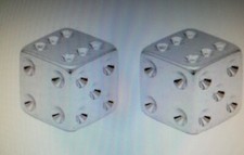 CHROME DICE BICYCLE VALVE STEM CAPS