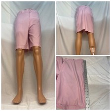 Callaway Golf Shorts Sz 34 Pink Plaid Poly Flat Front Preowned YGI RE2477