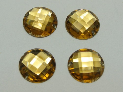 50 gemas de diamantes de imitación redondos facetados de acrílico con respaldo plano de 20 mm para coser cuentas - Imagen 13 de 17