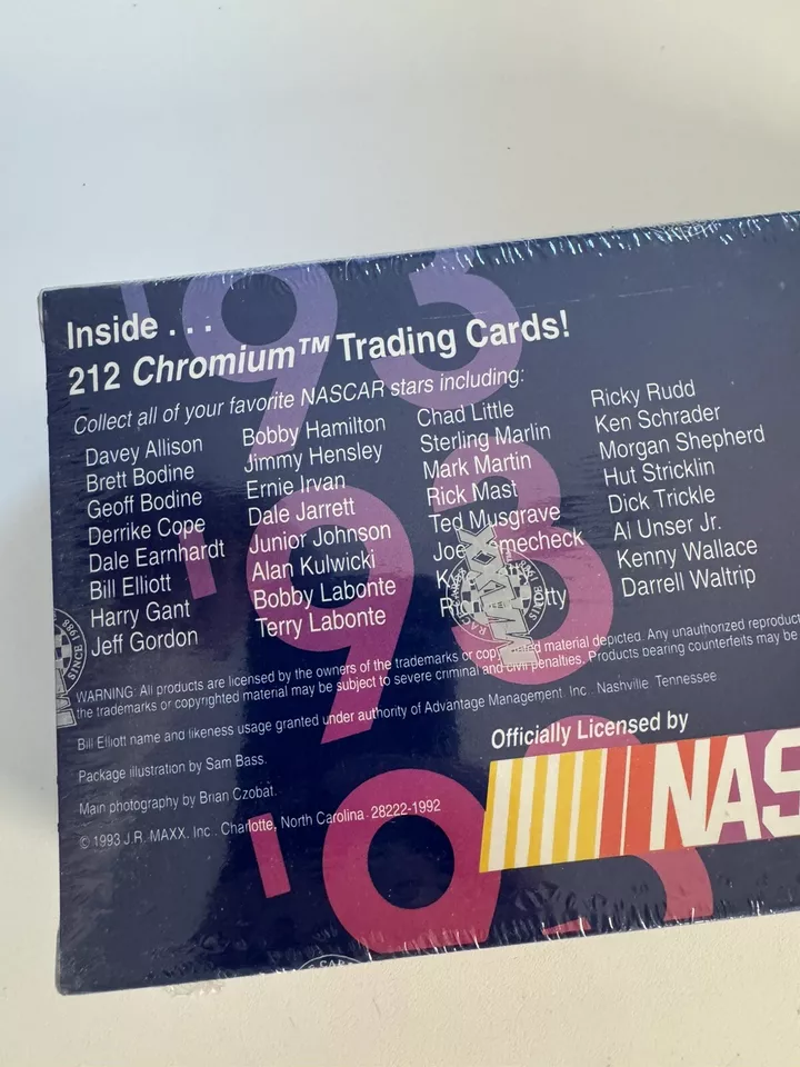 1993 Maxx NASCAR Racing Chromium Complete Set 212 Cards Factory Sealed Box Set - Image 4 of 4