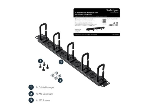 StarTech.com 1U Server Rack Cable Management Panel - Cable Manager - Picture 2 of 4