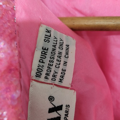 Vintage 80's Showmax Silk Sequined Pink Blouse Size Large - Picture 17 of 24