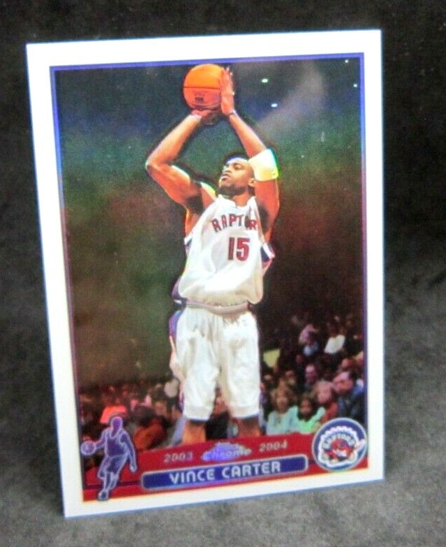Vince Carter 2003-04 Topps Chrome Silver REFRACTOR Card#15!Raptors F GOAT STAR