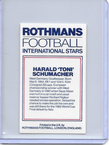 1984 Rothmans Football International Stars: Maradona, Rossi, Platini, Socrates - Picture 78 of 102