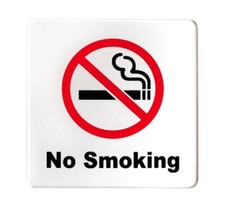 No Smoking Sign 4x4'' Acrylic-Classic 3M Self Adhesive for Car, Indoor, Outdoor