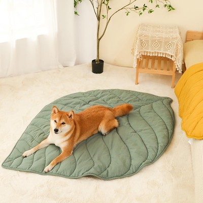Dog Blanket Mat for Dogs Cats, 42×56'' Leaf Design Pet Blankets Cover Machine Was