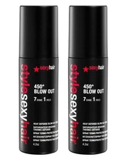 Style Sexy Hair 450 Blow Out 7 Shine 1 Hold (2 Pack) Sexy Hair Heat Defense 