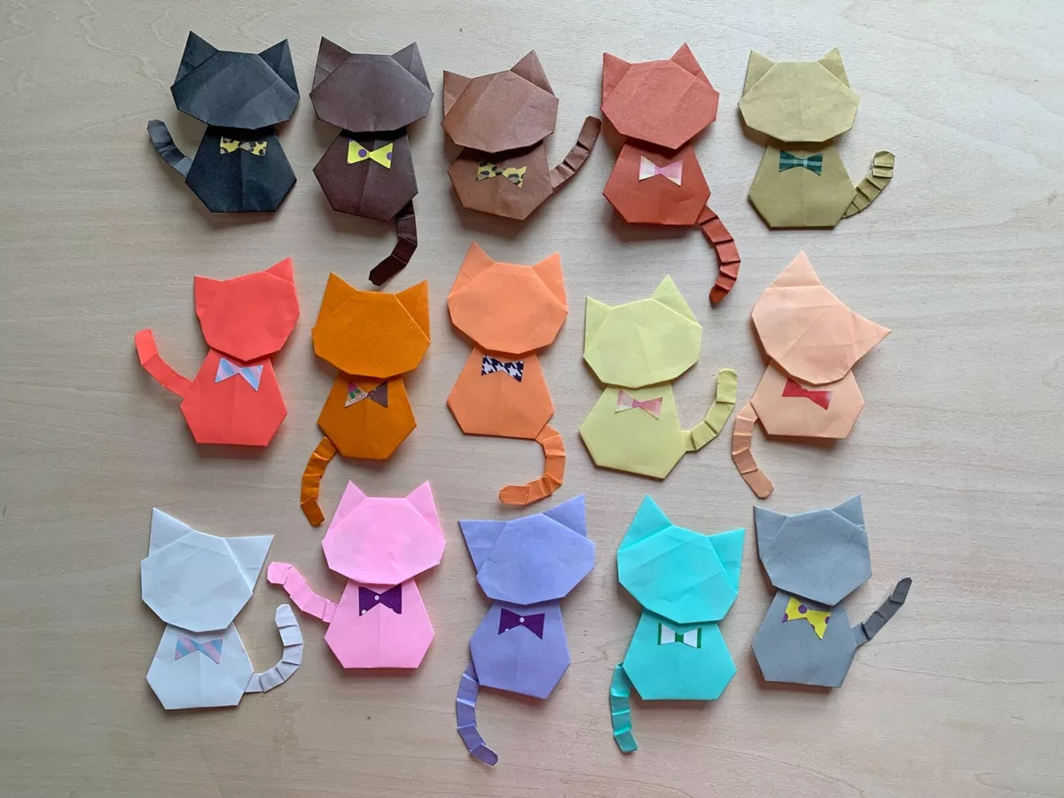 10 origami kitties/cats for Parties, Home Decor, Cards, and ...